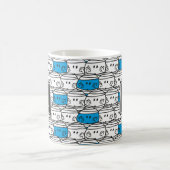 Mr Bump | Blauw patroon | Monogram Koffiemok (Center)