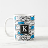 Mr Bump | Blauw patroon | Monogram Koffiemok (Links)