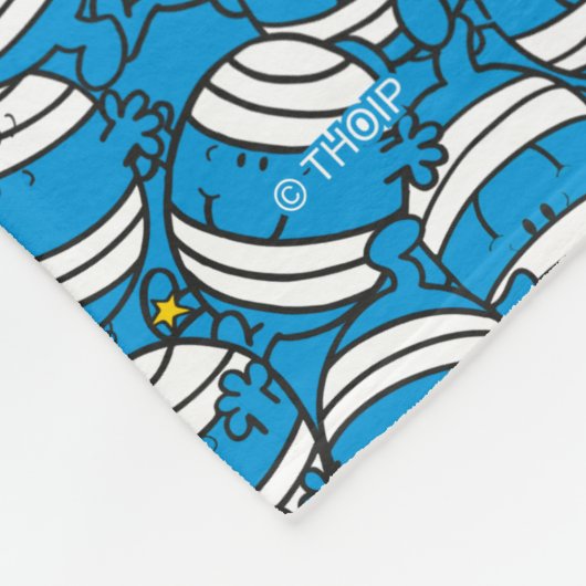 Mr Bump | Blauw verwardingspatroon | Monogram Fleece Deken (Hoek)