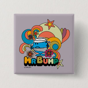 Mr Bump   Psychedelisch duimletsel Vierkante Button 5,1 Cm