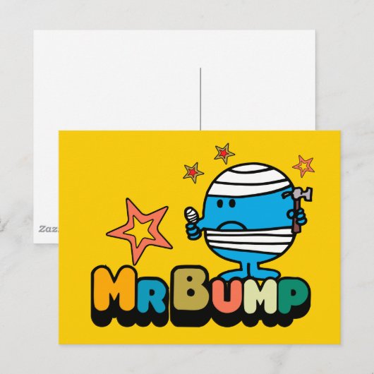 Mr Bump | Verbonden duim en sterren Briefkaart (Voorkant / Achterkant)