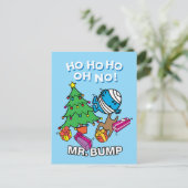Mr. Bump versiert een kerstboom Feestdagenkaart (Staand voorkant)