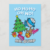 Mr. Bump versiert een kerstboom Feestdagenkaart (Voorkant)