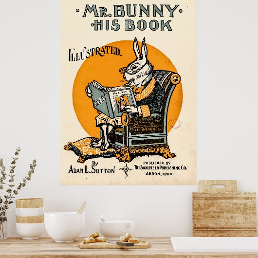Mr Bunny, zijn boek, Adam L. Sutton Poster (Keuken)