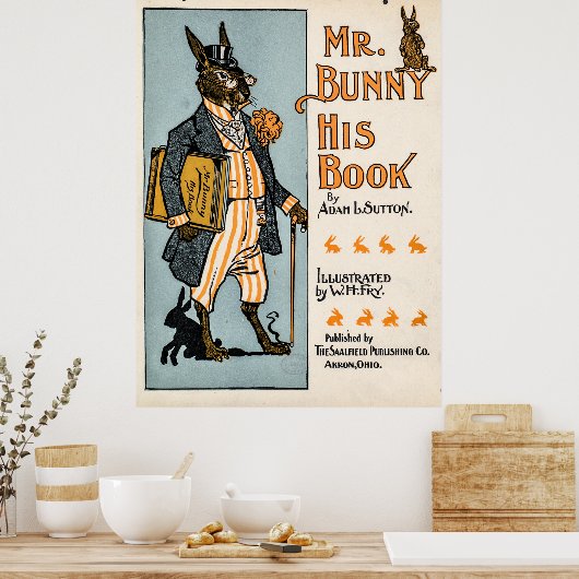 Mr Bunny, zijn boek - Adam L. Sutton Poster (Keuken)