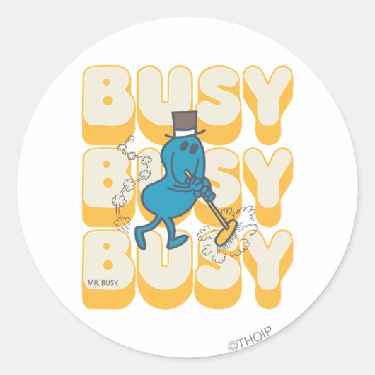 Mr Busy Snel Ronde Sticker (Voorkant)