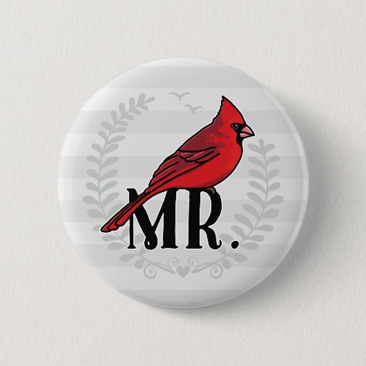 Mr. Cardinaal Mr. en Mrs. Ronde Button 5,7 Cm (Voorkant)