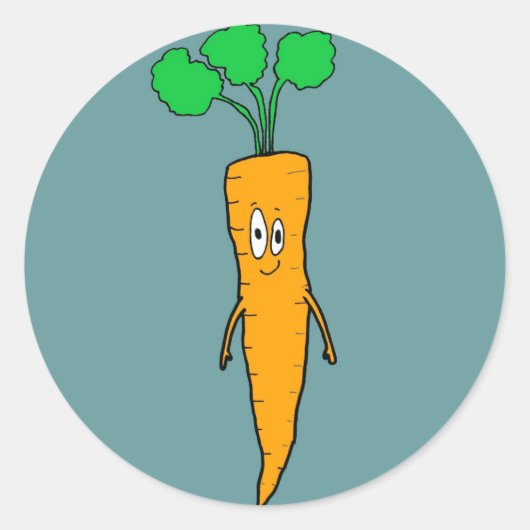 Mr Carrot Ronde Sticker (Voorkant)