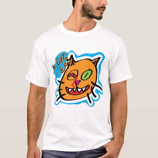 Mr Cat van Eli - Witte T T-shirt (Voorkant)
