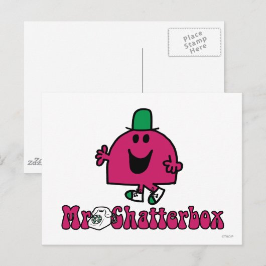 Mr Chatterbox Logo & Telefoon Briefkaart (Voorkant / Achterkant)