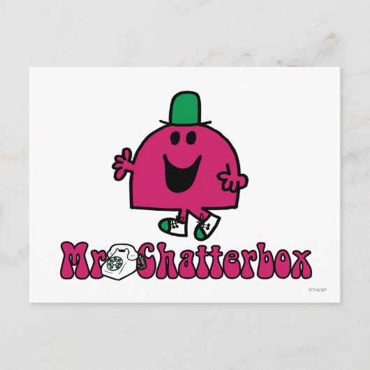 Mr Chatterbox Logo & Telefoon Briefkaart (Voorkant)