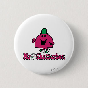 Mr Chatterbox Logo & Telefoon Ronde Button 5,7 Cm