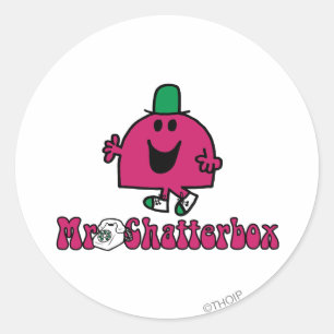 Mr Chatterbox Logo & Telefoon Ronde Sticker