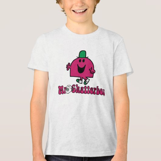 Mr Chatterbox Logo & Telefoon Tri-Blend Shirt (Voorkant)