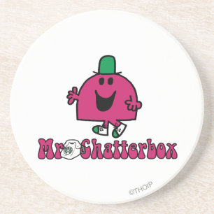 Mr Chatterbox Logo & Telefoon Zandsteen Onderzetter