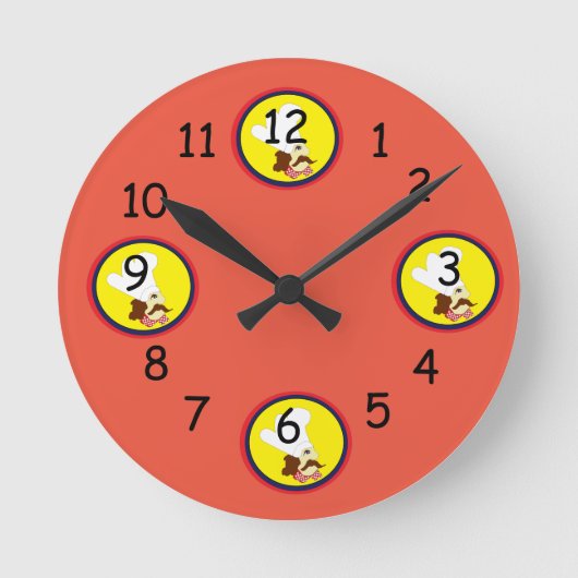 mr chef cartoon edition round clock ronde klok (Voorkant)