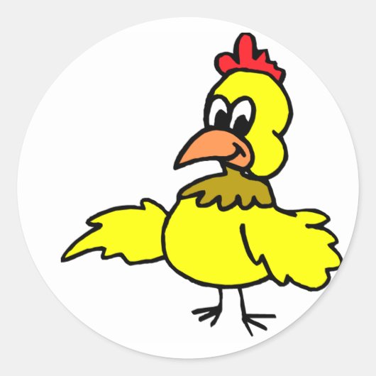 Mr Chicken Ronde Sticker (Voorkant)