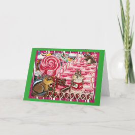 Mr Chip Visit is Ms Elizabeth Note Card Feestdagen Kaart