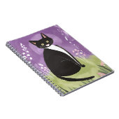 Mr Chonk | Tuxedo Cat Paarse Waterverf Notitieboek (Rechterzijde)