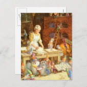 Mr Claus en Santa's Elves bakken koekjes Feestdagenkaart (Voorkant / Achterkant)