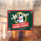 Mr Claus extra fancy snoepstokken Raamsticker (Vel 2)