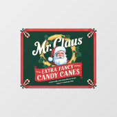 Mr Claus extra fancy snoepstokken Raamsticker (Vel)