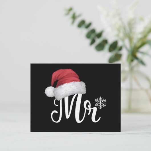 Mr Claus Koppels Matching Kerstmis Pyjama Santa Feestdagenkaart (Staand voorkant)