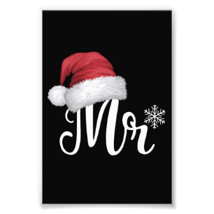 Mr Claus Koppels Matching Kerstmis Pyjama Santa Foto Afdruk