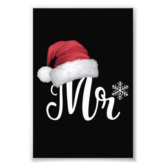 Mr Claus Koppels Matching Kerstmis Pyjama Santa Foto Afdruk (Voorkant)