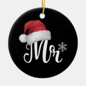 Mr Claus Koppels Matching Kerstmis Pyjama Santa Keramisch Ornament (Voorkant)