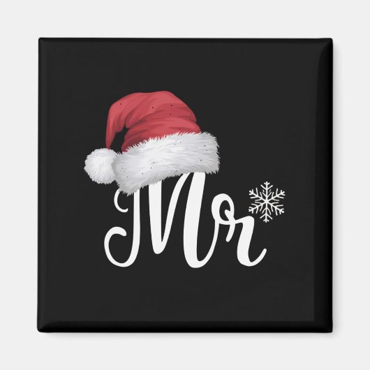 Mr Claus Koppels Matching Kerstmis Pyjama Santa Magneet (Voorkant)