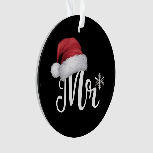 Mr Claus Koppels Matching Kerstmis Pyjama Santa Ornament (voorkant)