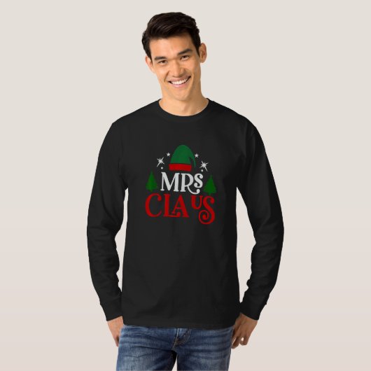 Mr Claus & Mrs Claus Christmas Matching Couple Xm T-shirt (Voorkant volledig)