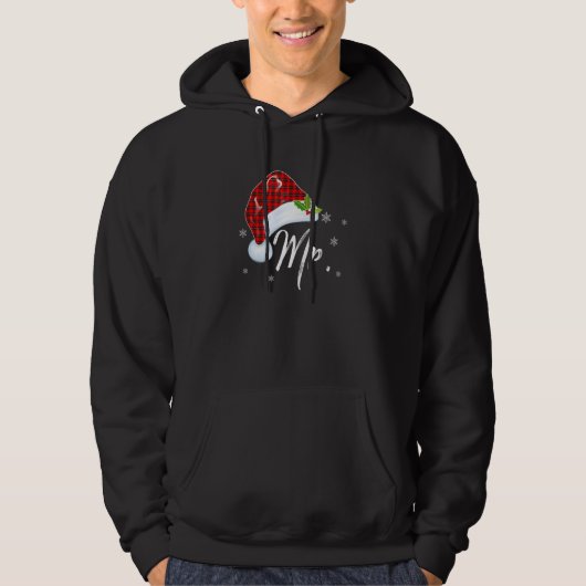 Mr Claus & Mrs Santa Hat Christmas Matching Couple Hoodie (Voorkant)