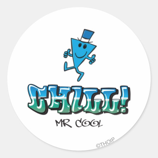 Mr Cool Chilling Out Ronde Sticker (Voorkant)