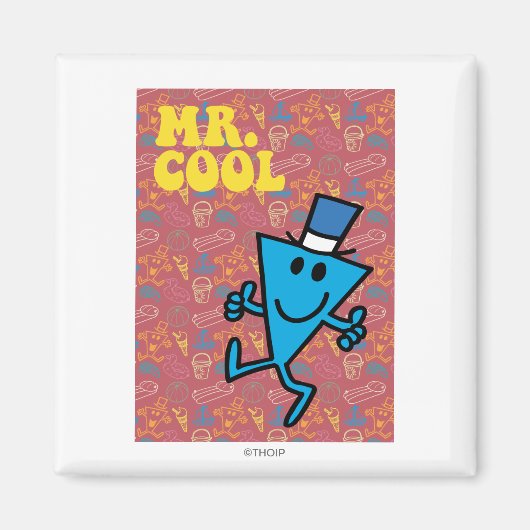 Mr Cool | Kleurrijke achtergrond Magneet (Voorkant)