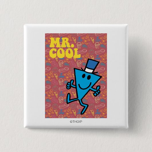 Mr Cool | Kleurrijke achtergrond Vierkante Button 5,1 Cm (Voorkant)