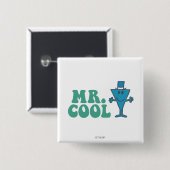 Mr Cool | Logo-ontwerp Vierkante Button 5,1 Cm (Voorkant /achterkant)