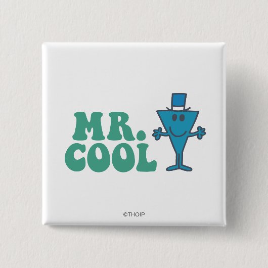 Mr Cool | Logo-ontwerp Vierkante Button 5,1 Cm (Voorkant)