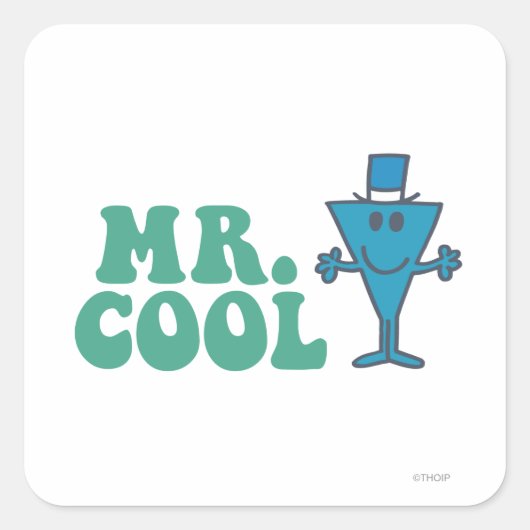 Mr Cool | Logo-ontwerp Vierkante Sticker (Voorkant)