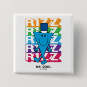 Mr Cool Rizz Vierkante Button 5,1 Cm (Voorkant)