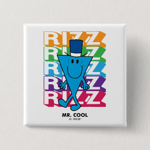 Mr Cool Rizz Vierkante Button 5,1 Cm