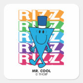 Mr Cool Rizz Vierkante Sticker (Voorkant)