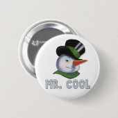 Mr Cool - Sneeuwman Ronde Button 5,7 Cm (Voorkant /achterkant)