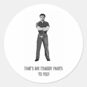 Mr Crabby Pants Ronde Sticker
