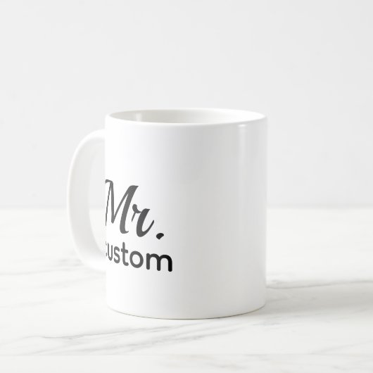 Mr Custom Personalized Name Mug – Classic Minimali Koffiemok (Voorkant links)