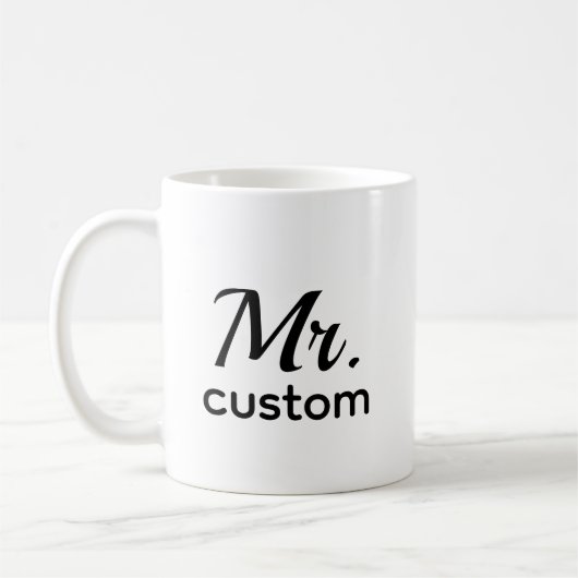 Mr Custom Personalized Name Mug – Classic Minimali Koffiemok (Links)