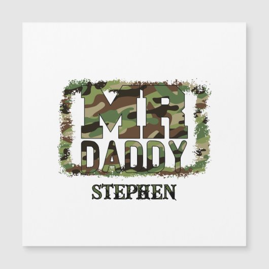 Mr. Daddy Camouflage Design met aangepaste naam (Voorkant)