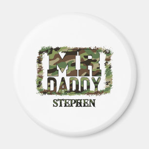 Mr. Daddy Camouflage Design met aangepaste naam Magneet