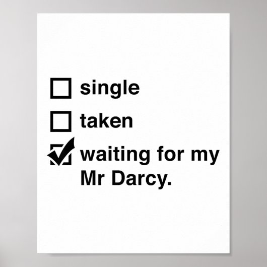 Mr. Darcy single opgenomen in afwachting van Darcy Poster (Voorkant)